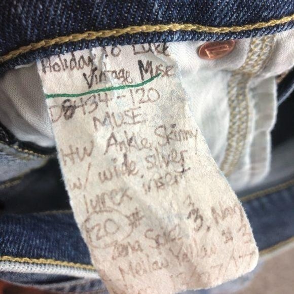 7 FAM Shimmer Stripe High Waist Ankle Luxe Muse Jeans Skinny Slim - Picture 10 of 10